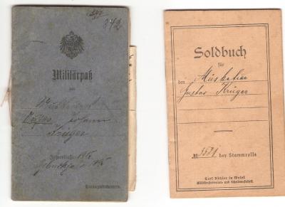 WWI German Militarpass Soldbuch 56th Infantry