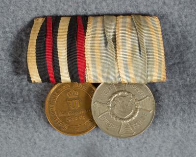 Pre WWI Two Place Medal Bar Franco Prussian