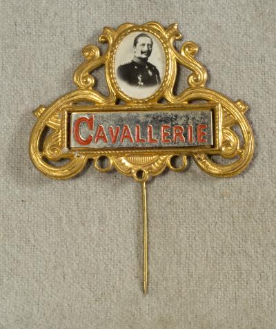 WWI German Cavalry Veteran Pin with Kaiser