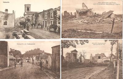 WWI German 8 Picture Postcards Destruction Ruins