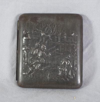 WWI Soldier Scene Veteran Cigarette Case