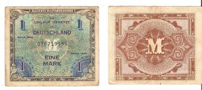 German 1 Mark Military Pay Script Series 1944