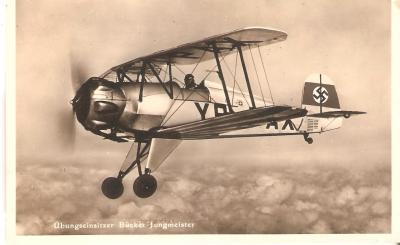 WWII German Photo Postcard Bu 133 Luftwaffe Plane