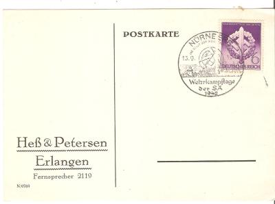 German SA Wehrkampftrage Nurnberg Postcard 1942