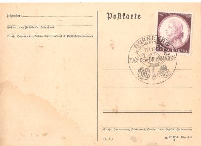 WWII German Postcard Tag Der Briefmarke 1942