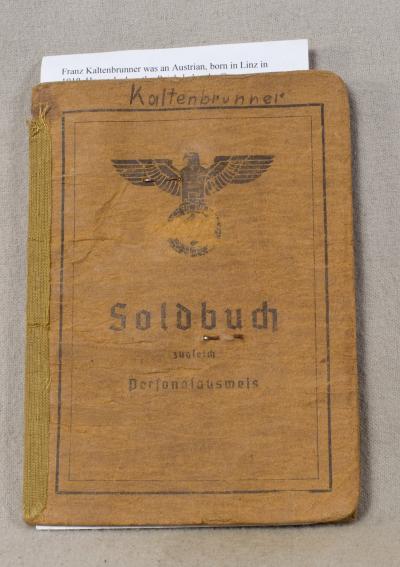 WWII Heer Soldbuch Kaltenbrunner Relitave