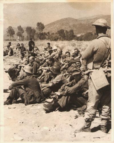 British Press Photo German POWs Salerno