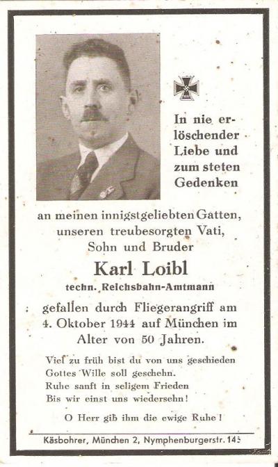 WWII German Death Card Reichsbahn Amtmann