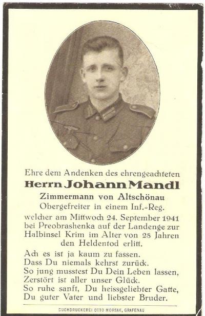 WWII German Death Card Infantry