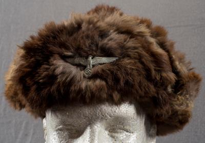 WWII German Army Winter Rabbit Fur Cap