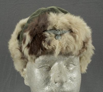 WWII German Army Winter Rabbit Fur Cap