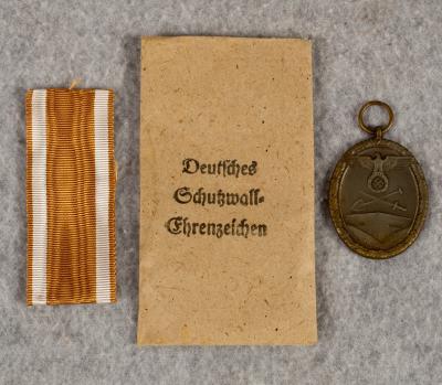 WWII German West Wall Medal & Envelope