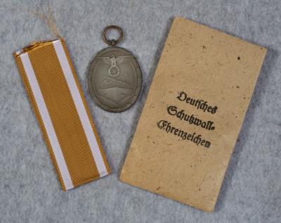 WWII German West Wall Medal & Envelope