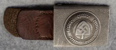 WWII RAD Belt Buckle w/ Leather Tab