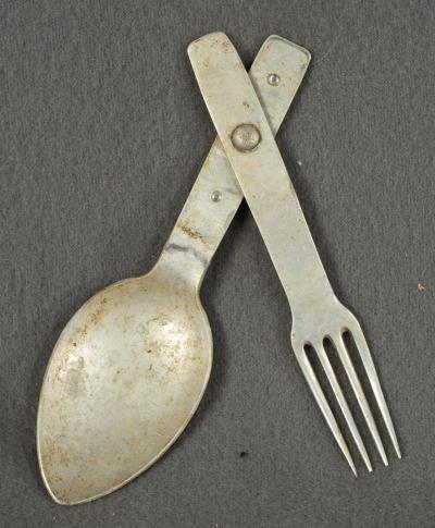 WWII German Folding Mess Fork and Spoon