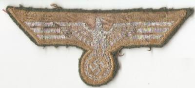 WWII German Army Flat Wire Khaki Breast Eagle