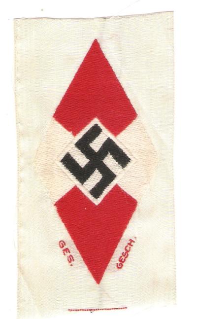 HJ Hitler Youth Sleeve Diamond w/ RZM Tag