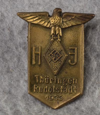 Hitler Youth 1933 HJ ThÃ¼ringen Rudolstadt Badge