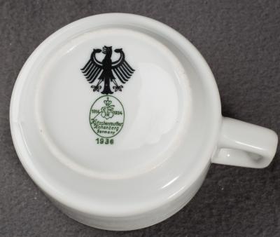 WWII German Army Mess Hall Coffee Mug Weimar Eagle