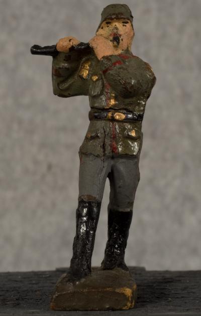 German Toy Marching Soldier Flute Bandsman Lineol