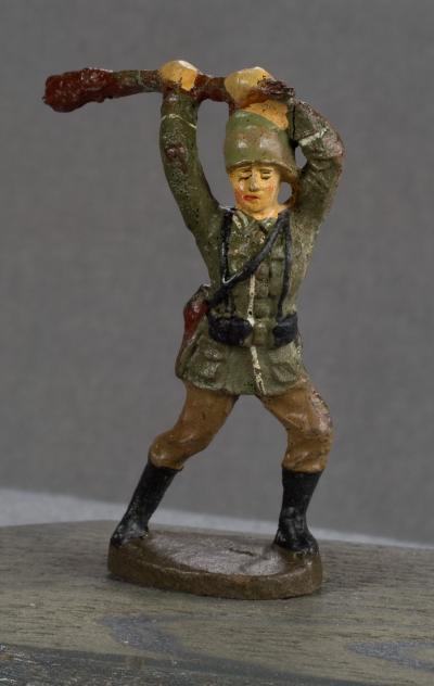 German Toy Soldier Attacking Elastolin