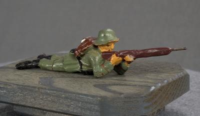 WWI German Toy Soldier Rifleman Prone Position