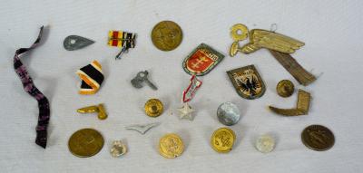 WWII German Tinnies Button Insignia Lot Collection