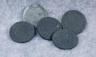 WWII German 1 Reichspfennig Coins