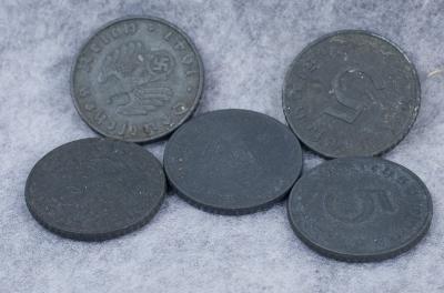 WWII German 5 Reichspfennig Coins