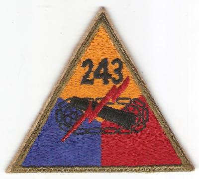 US Army Patch 243rd Armored Tank Battalion 