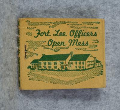 Ft Lee Officer's Open Mess Matchbook 1950's