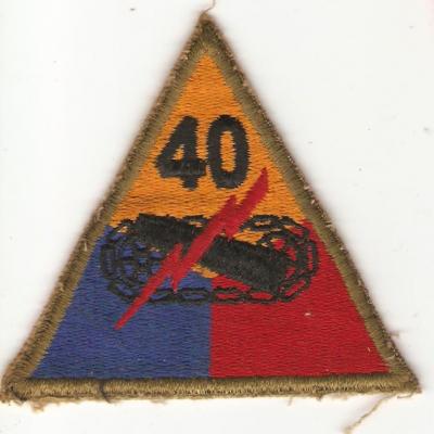 Patch 40th Armored Division OD Border 