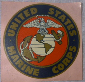 USMC Marine Window Decal 1950s