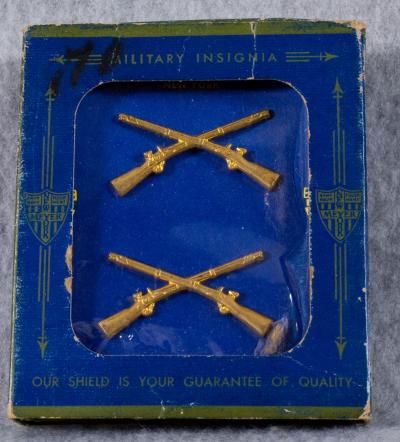 Korean War Infantry Officer Collar Insignia 