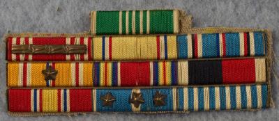 WWII Korean War Ribbon Bar 10 Place Theater Made