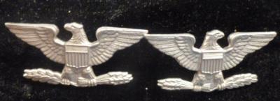 Sterling Colonel Rank Insignia Pins Pair