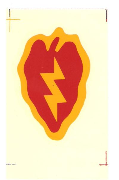 Helmet Transfer Decal 25th Infantry Division 1960s