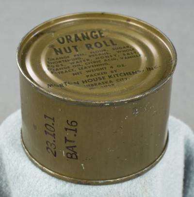 US Military Ration Tin Orange Nut Roll