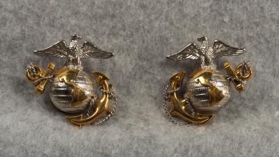 Vietnam era USMC Marine Collar EGA Sterling Pair