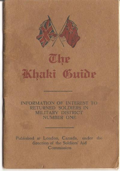 WWI British Canada Khaki Guide Booklet