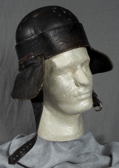 WWII era Spanish Leather Tanker Helmet 