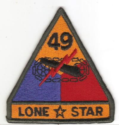 US Army 49th Armored Division Patch Lone Star