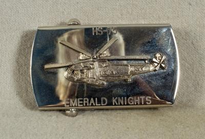 USN Navy HS-75 Emerald Knights Belt Buckle