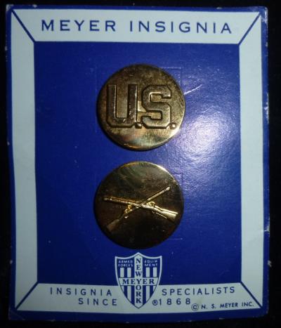 US Army Infantry Collar Brass Set