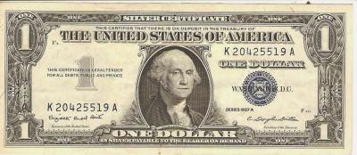 Note Silver Certificate 1957A $1 Bill