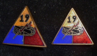 Unit Crest 19th Armored Division Pair