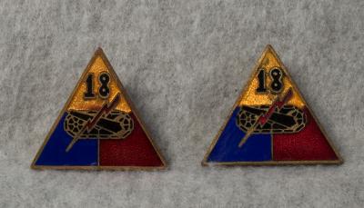 Unit Crest 18th Armored Division Pair