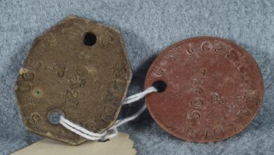 WWII British Fiber Dog Tags Pair G. Hardie