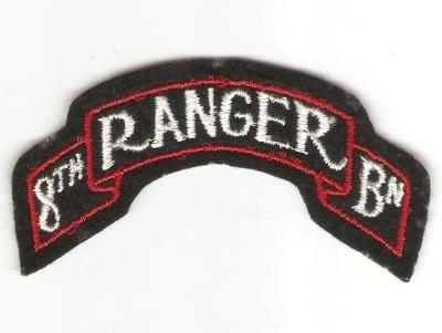 WWII Type 8th Ranger Battalion Scroll Patch Repro