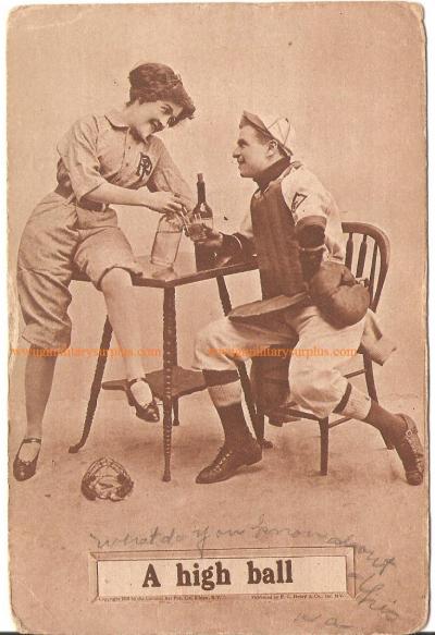 Postcard A High Ball Baseball Drinking 1